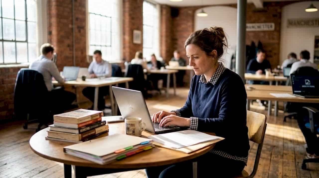 Small business owner working on content strategy