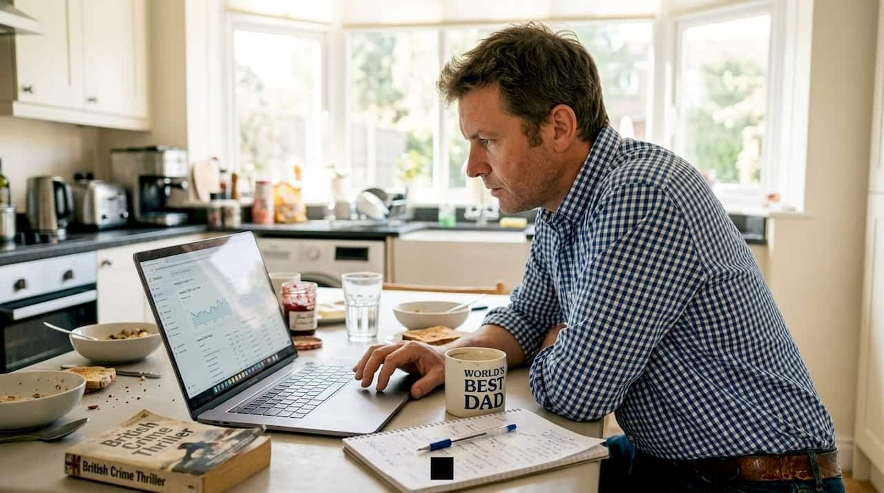 UK SME owner checking SEO analytics