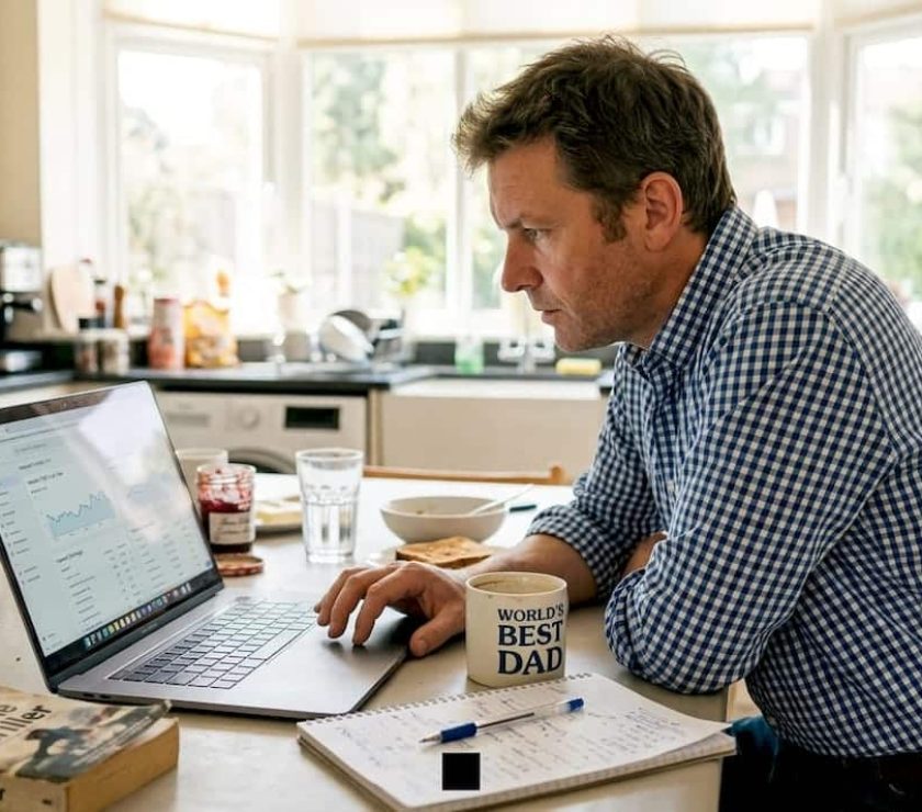UK SME owner checking SEO analytics