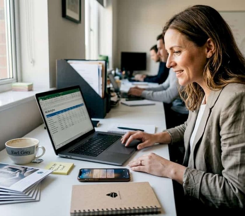 SME owner reviewing social ad analytics