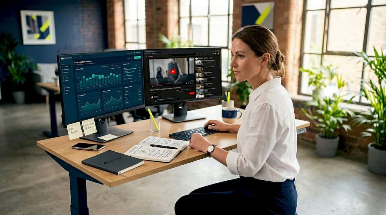 Professional monitoring ad dashboards in open office