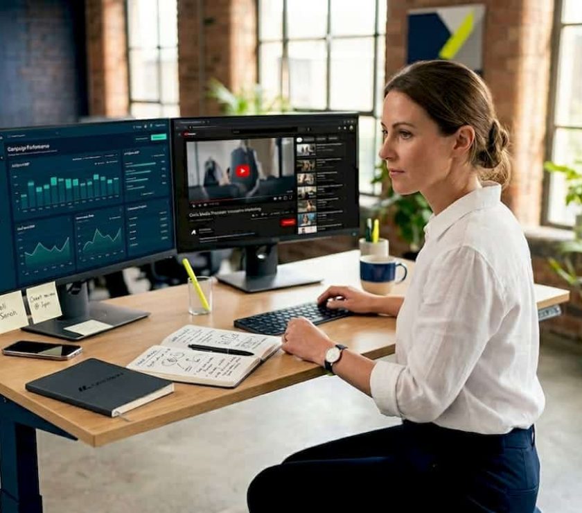 Professional monitoring ad dashboards in open office