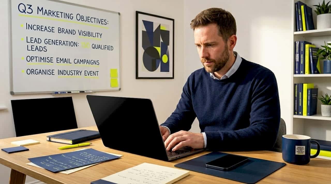 Small business owner working on digital marketing