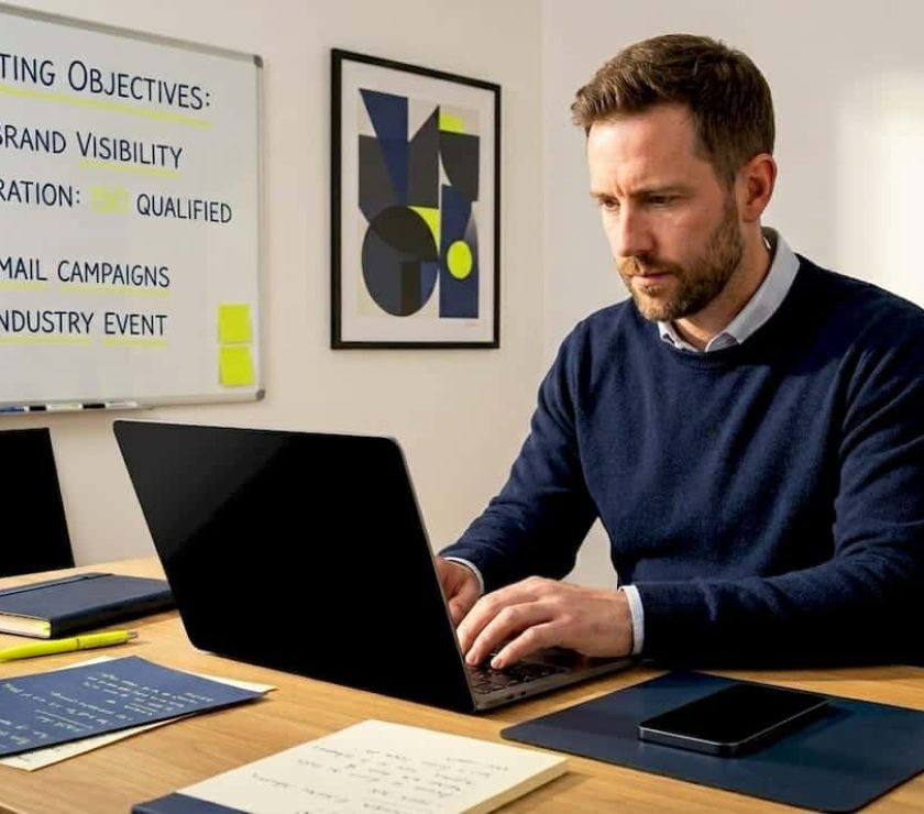 Small business owner working on digital marketing