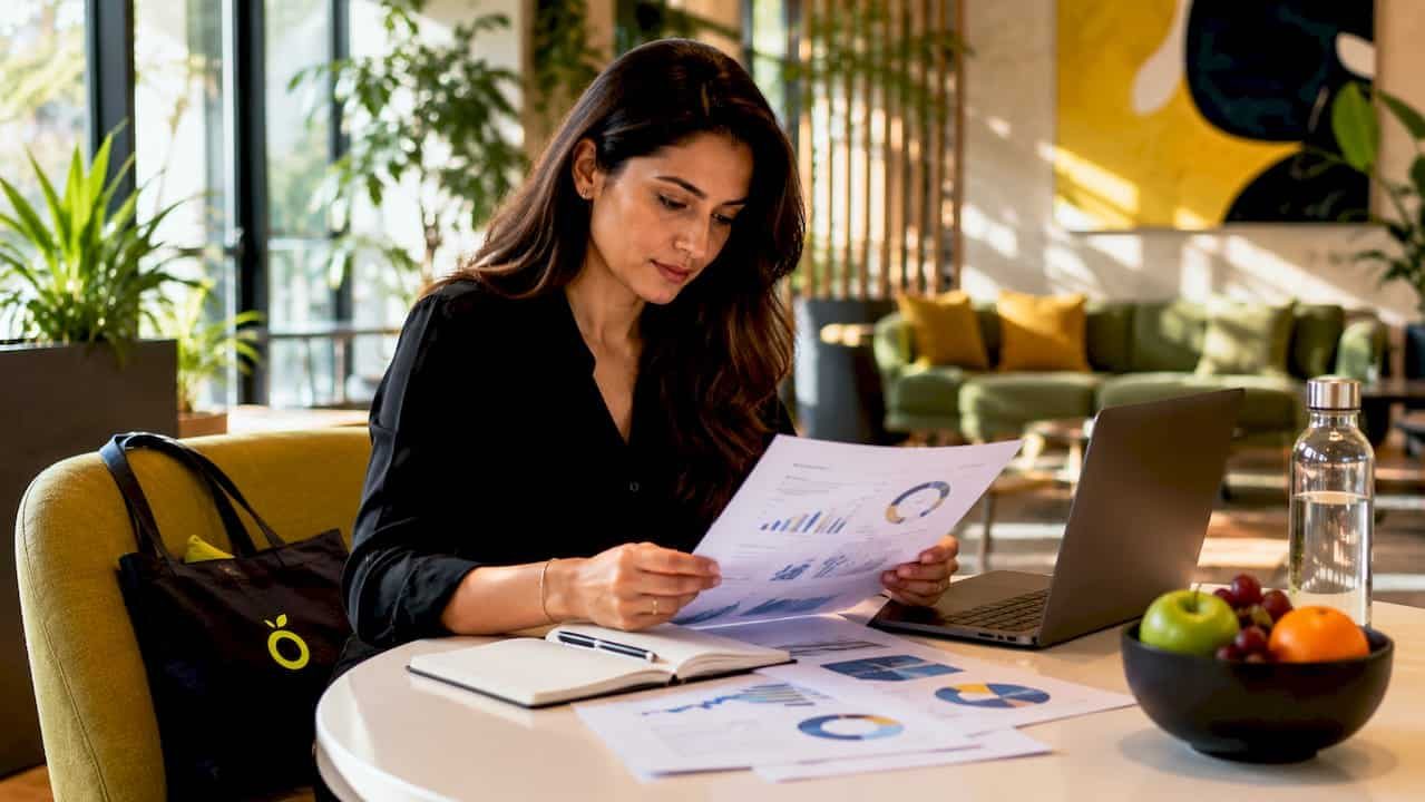 Marketing analyst reviewing digital campaign results on tablet