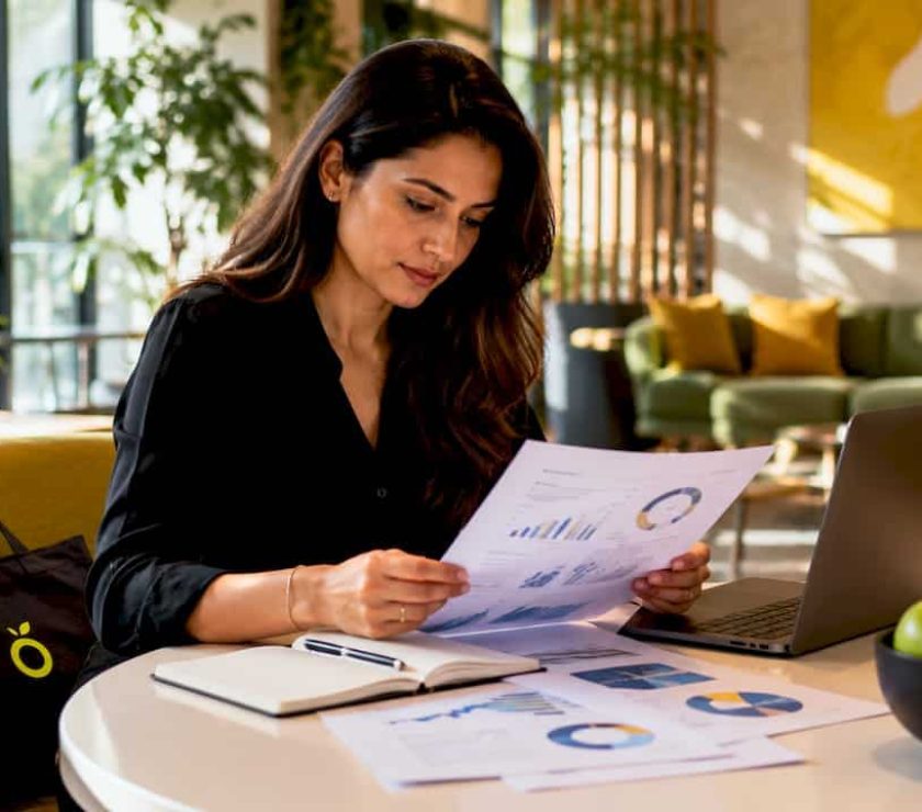 Marketing analyst reviewing digital campaign results on tablet