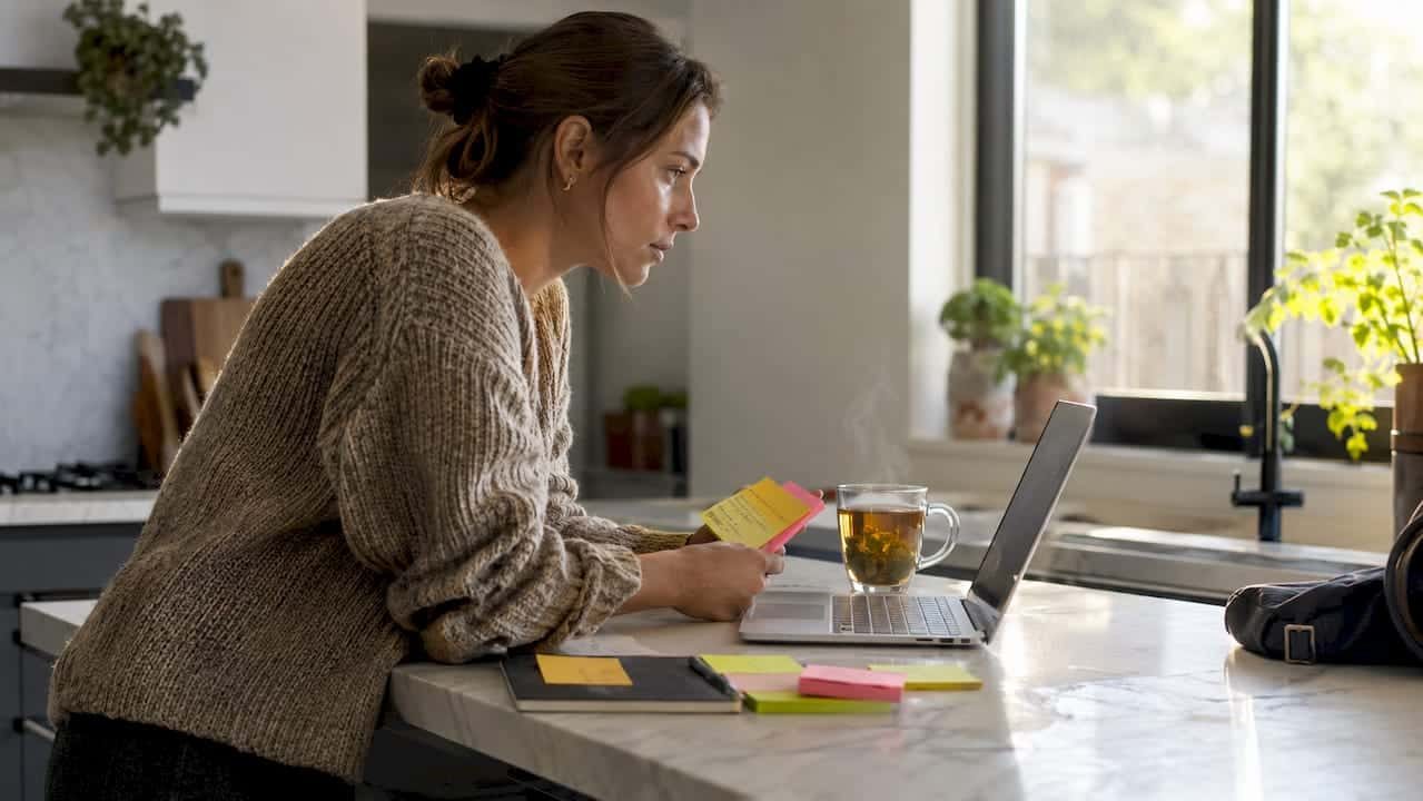 Marketing specialist planning Google Ads campaigns at desk
